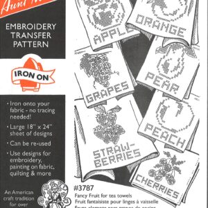 Aunt Martha's Fancy Fruit for tea towels 3787 embroidery iron on pattern