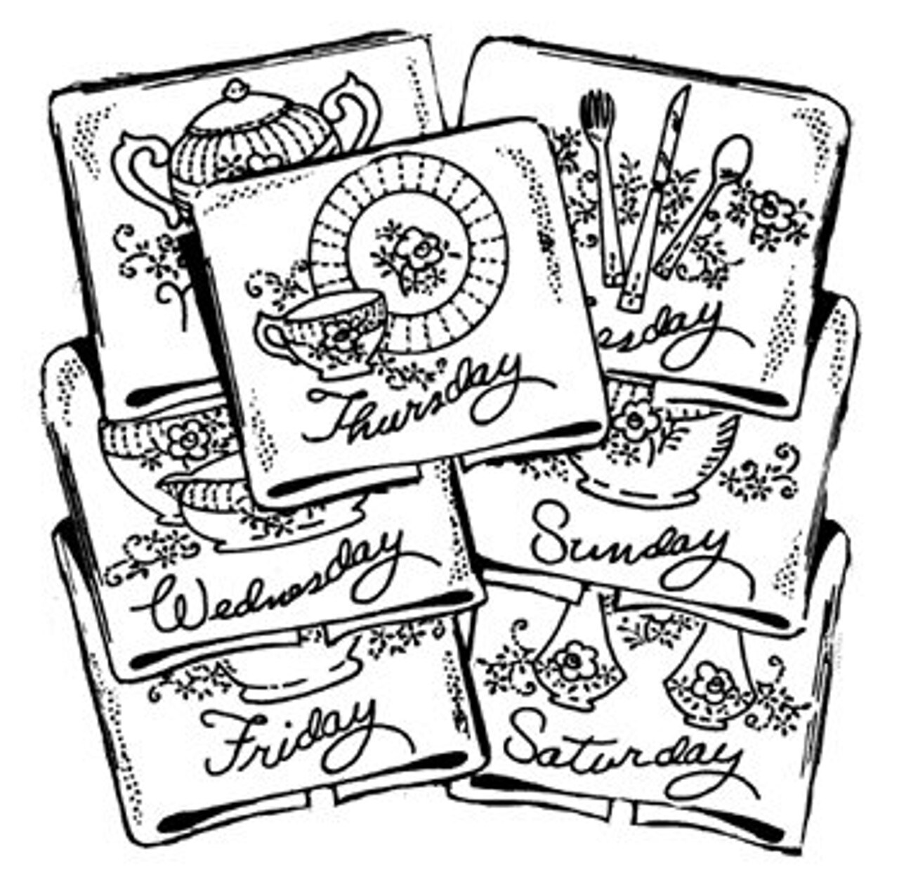 Aunt Martha's Fine Chinaware 3764 embroidery iron on pattern - Image 3