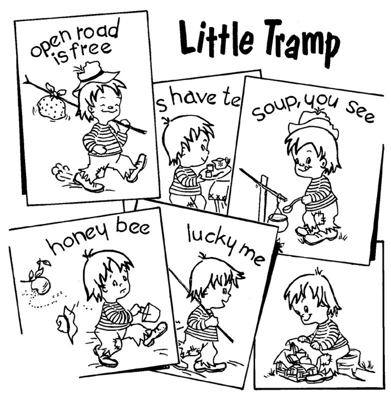 Aunt Martha's Little Tramp 3834 embroidery iron on transfer - Image 3