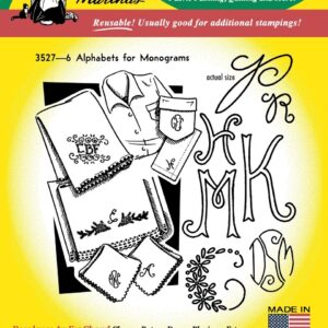 Aunt Martha's Six Alphabets, Pine Cone #3527 embroidery iron on pattern