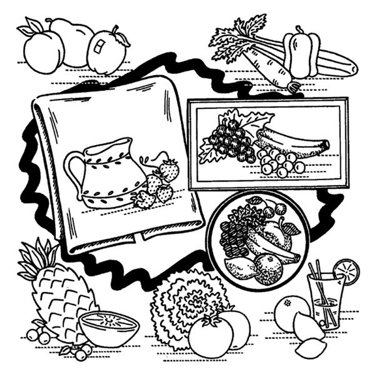 Aunt Martha's Fruit & Vegetable Motifs 3632 embroidery iron on pattern - Image 3