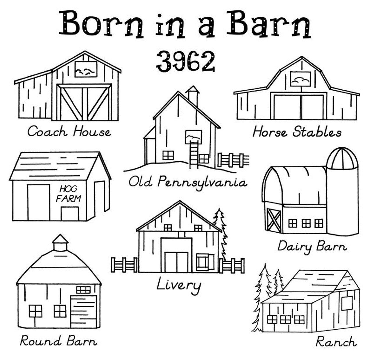 Aunt Martha's Born in a Barn 3962 embroidery iron on pattern - Image 4