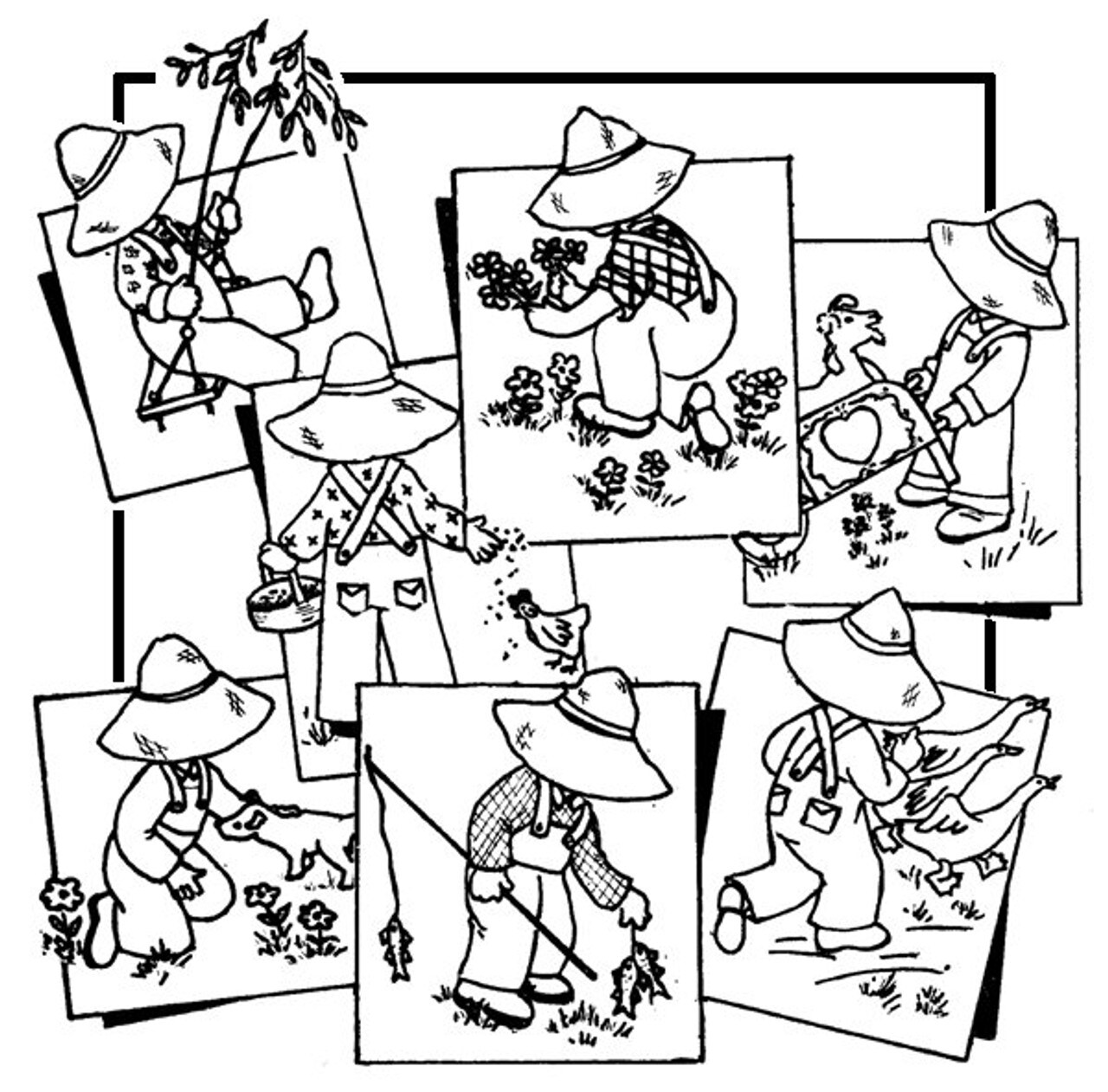 Aunt Martha's Denim Dan 3919 embroidery iron on pattern - Image 3