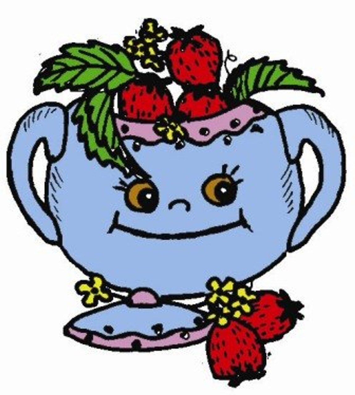 Aunt Martha's Animated Crockery 3890 embroidery iron on pattern - Image 2