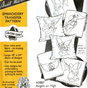 Aunt Martha's Angels on High 3887 embroidery iron on pattern
