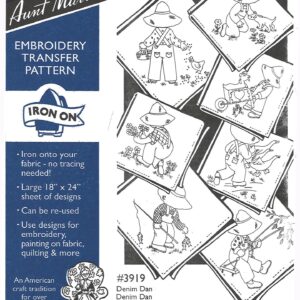 Aunt Martha's Denim Dan 3919 embroidery iron on pattern