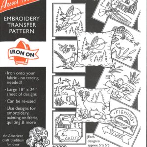 Aunt Martha's Northwoods Lodge 3999 embroidery iron on pattern