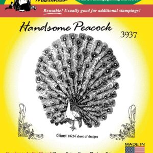 Aunt Martha's Handsome Peacock 3937 embroidery iron on pattern