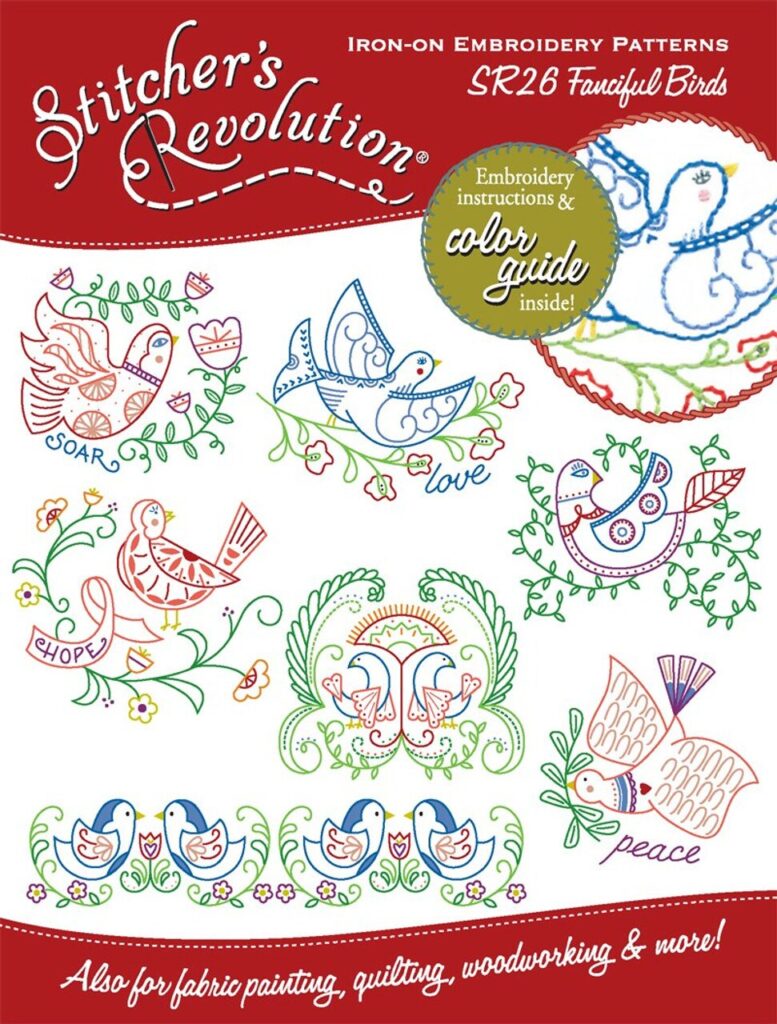 Stitcher's Revolution Fanciful Birds SR26 embroidery iron ion pattern