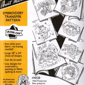 Aunt Martha's Well Preserved 4028 embroidery iron on pattern
