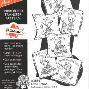 Aunt Martha's Little Tramp 3834 embroidery iron on transfer