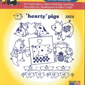 Aunt Martha's Hearty Pigs 3854 embroidery iron on pattern