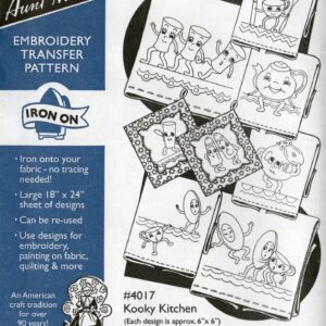 Aunt Martha's Kooky Kitchen 4017 embroidery iron on pattern