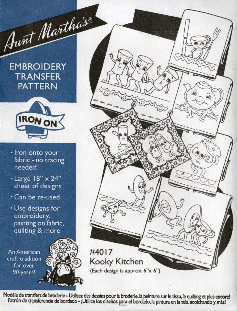 Aunt Martha's Kooky Kitchen 4017 embroidery iron on pattern