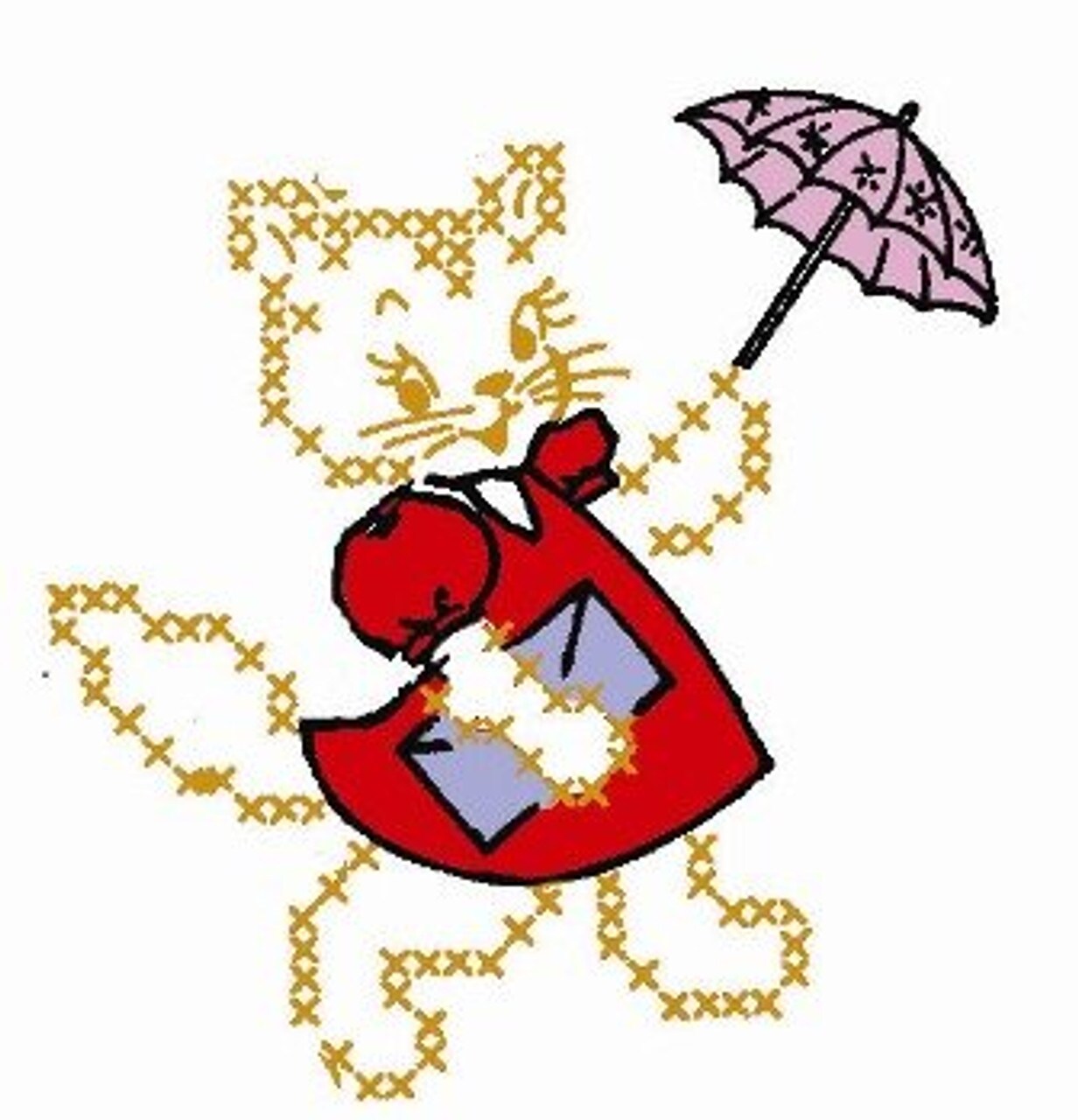 Aunt Martha's Purr-sonality Kat 3877 embroidery iron on pattern - Image 2