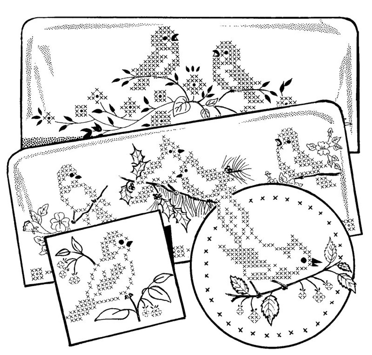 Aunt Martha's Cross Stitch Birds 3874 embroidery iron on pattern - Image 3
