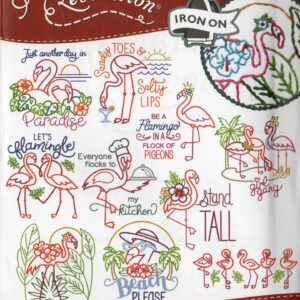 Stitcher's Revolution Flamingo Lingo SR36 embroidery iron on pattern