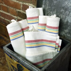 Aunt Martha's Stitch 'em Up Striped Tea Towels in Various Colors (package of 3 towels)