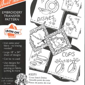 Aunt Martha's Cross Stitch Dishes 3371 hot iron embroidery iron on transfer