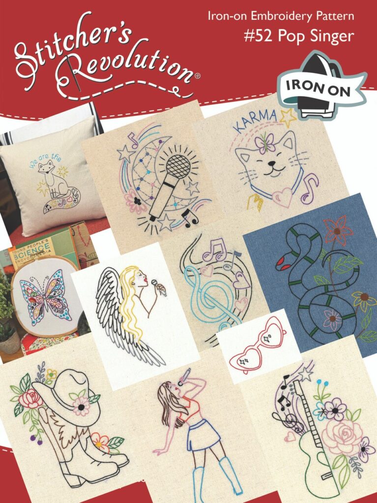 Stitcher's Revolution Pop Singer SR52 embroidery iron on pattern