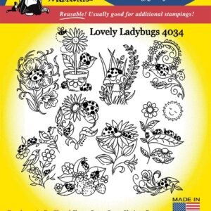 Aunt Martha's Lovely Ladybugs 4034 embroidery iron on pattern