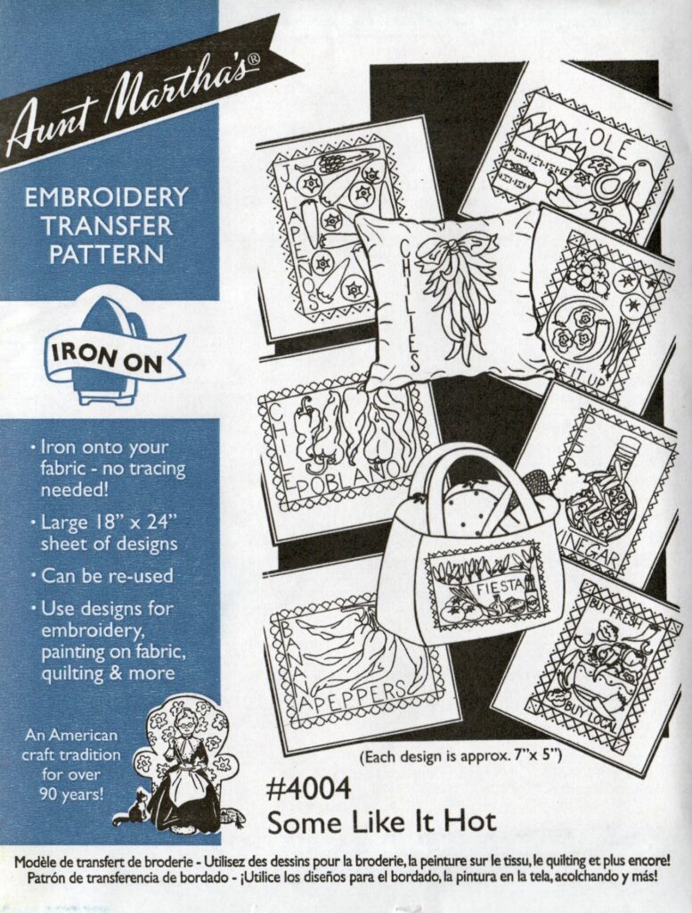 Aunt Martha's Some Like It Hot 4004 embroidery iron on pattern