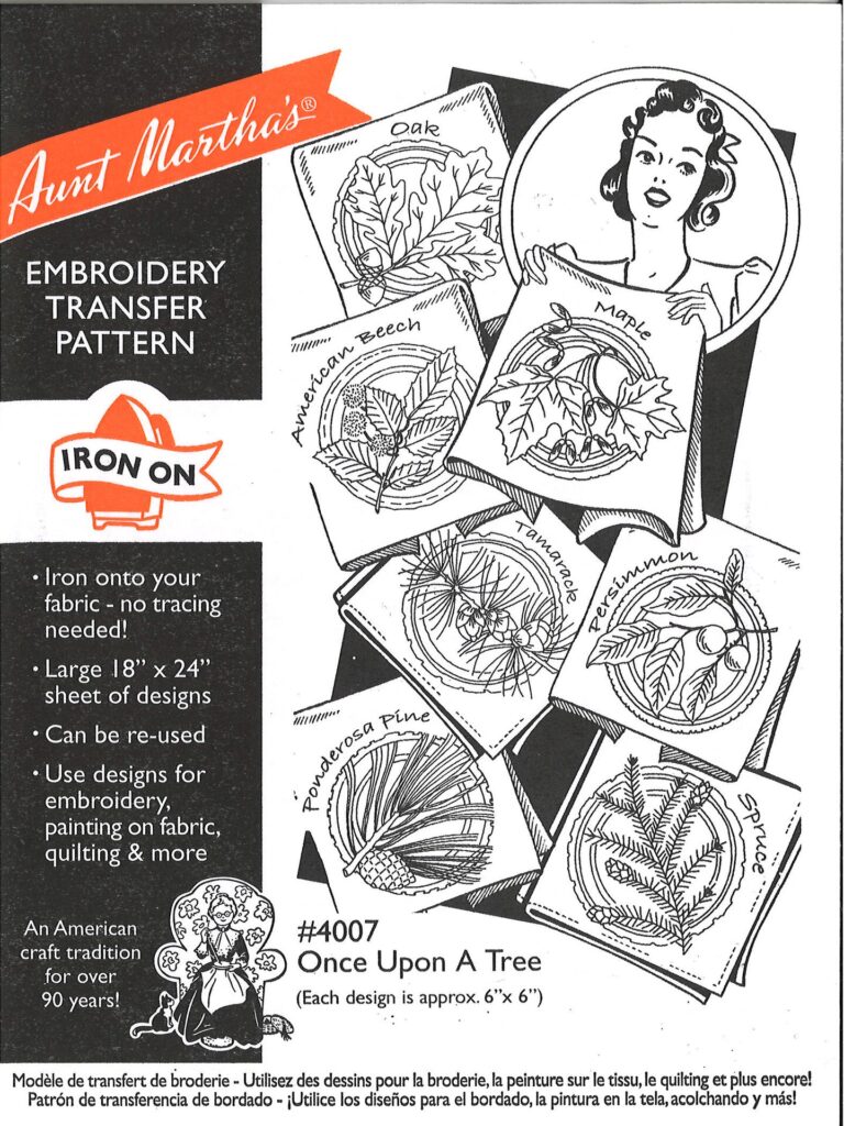 Aunt Martha's Once Upon a Tree 4007 embroidery iron on pattern
