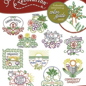 Aunt Martha's Urban Garden SR17 embroidery iron on pattern