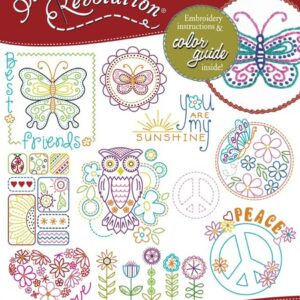 Stitcher's Revolution Flower Power SR24 embroidery iron on pattern