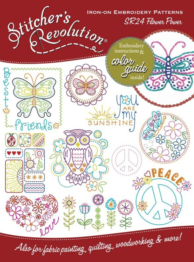 Stitcher's Revolution Flower Power SR24 embroidery iron on pattern