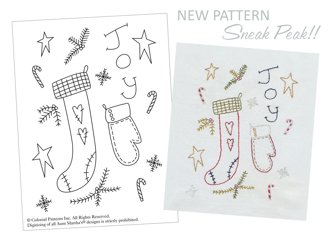 Aunt Martha's Primitive Christmas 4033 embroidery iron on pattern - Image 3