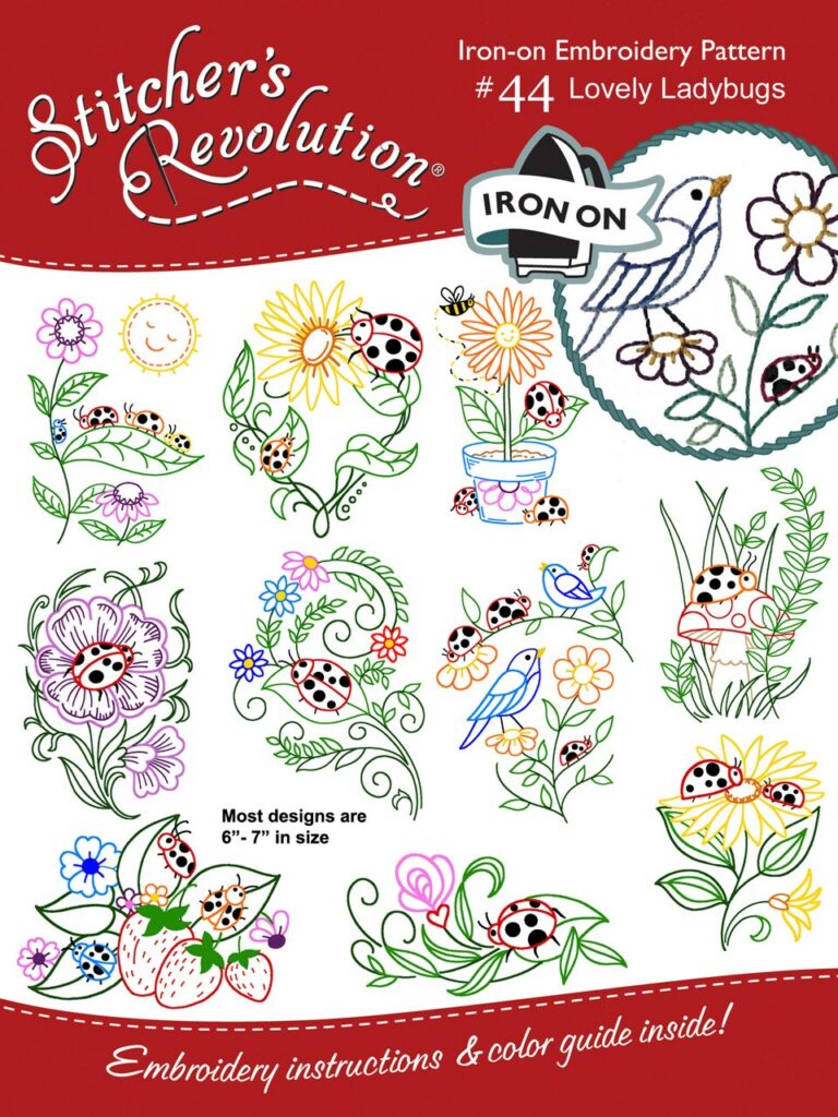 Stitcher's Revolution Ladybugs SR44 embroidery iron on pattern