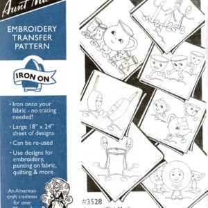Aunt Martha's Animated Dish Motifs 3528 embroidery iron on pattern