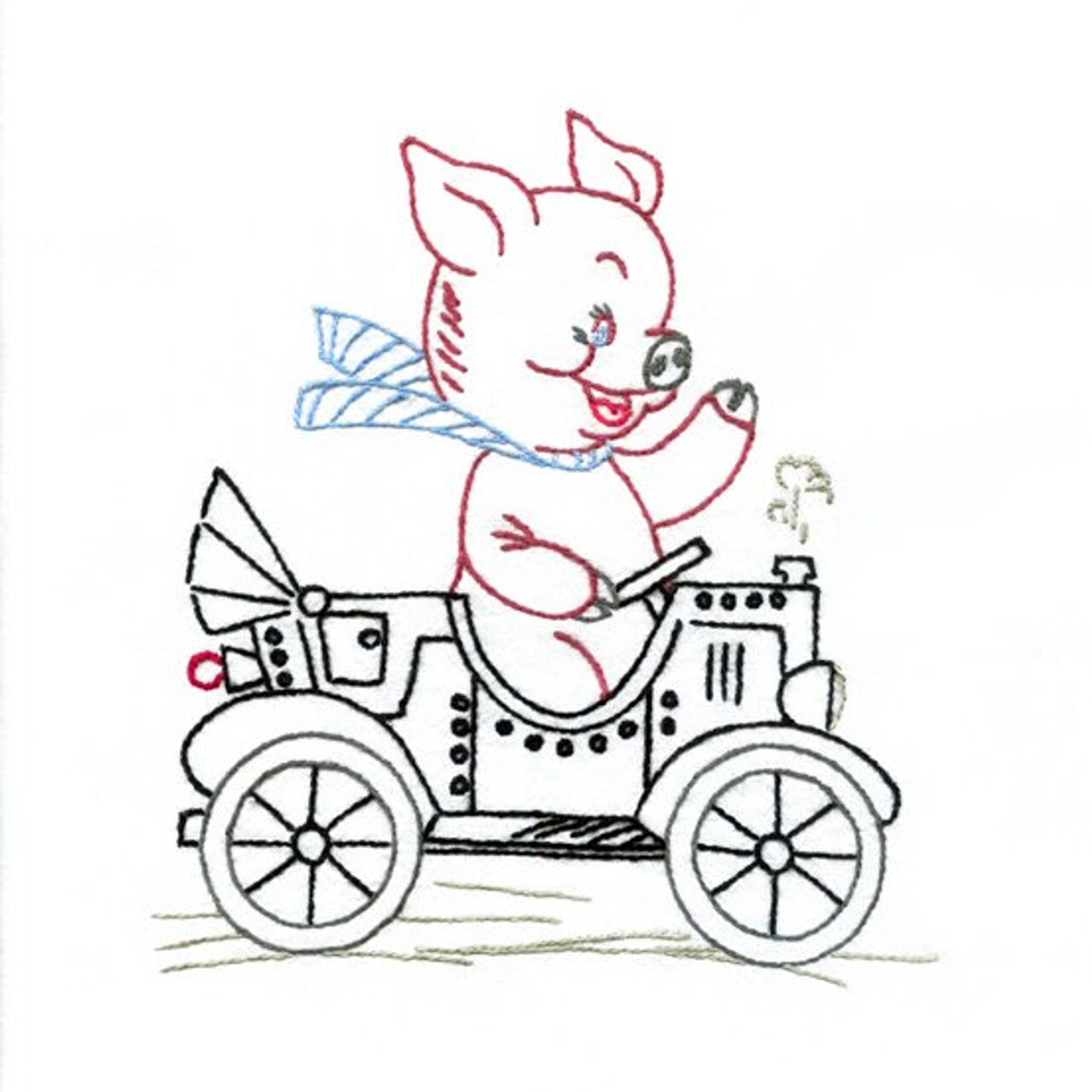 Aunt Martha's Personality Pigs 3743 embroidery iron on pattern - Image 2
