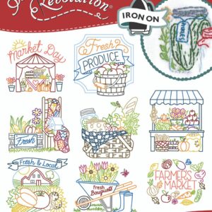 Stitcher's Revolution Farmer's Market SR38 embroidery iron on pattern
