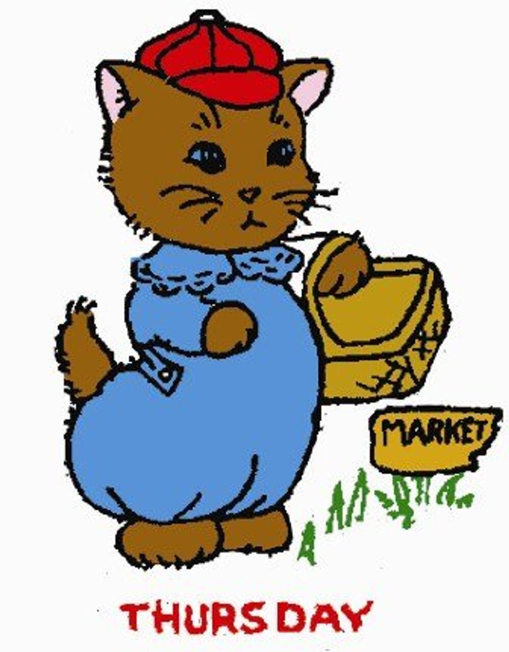 Aunt Martha's Kitten Chores 3982 days of the week embroidery iron on pattern - Image 2