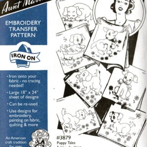 Aunt Martha's Puppy Tales 3879 embroidery iron on pattern