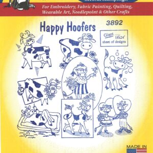 Aunt Martha's Happy Hoofers 3892 embroidery iron on pattern