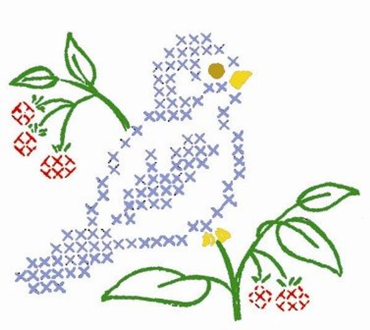 Aunt Martha's Cross Stitch Birds 3874 embroidery iron on pattern - Image 2