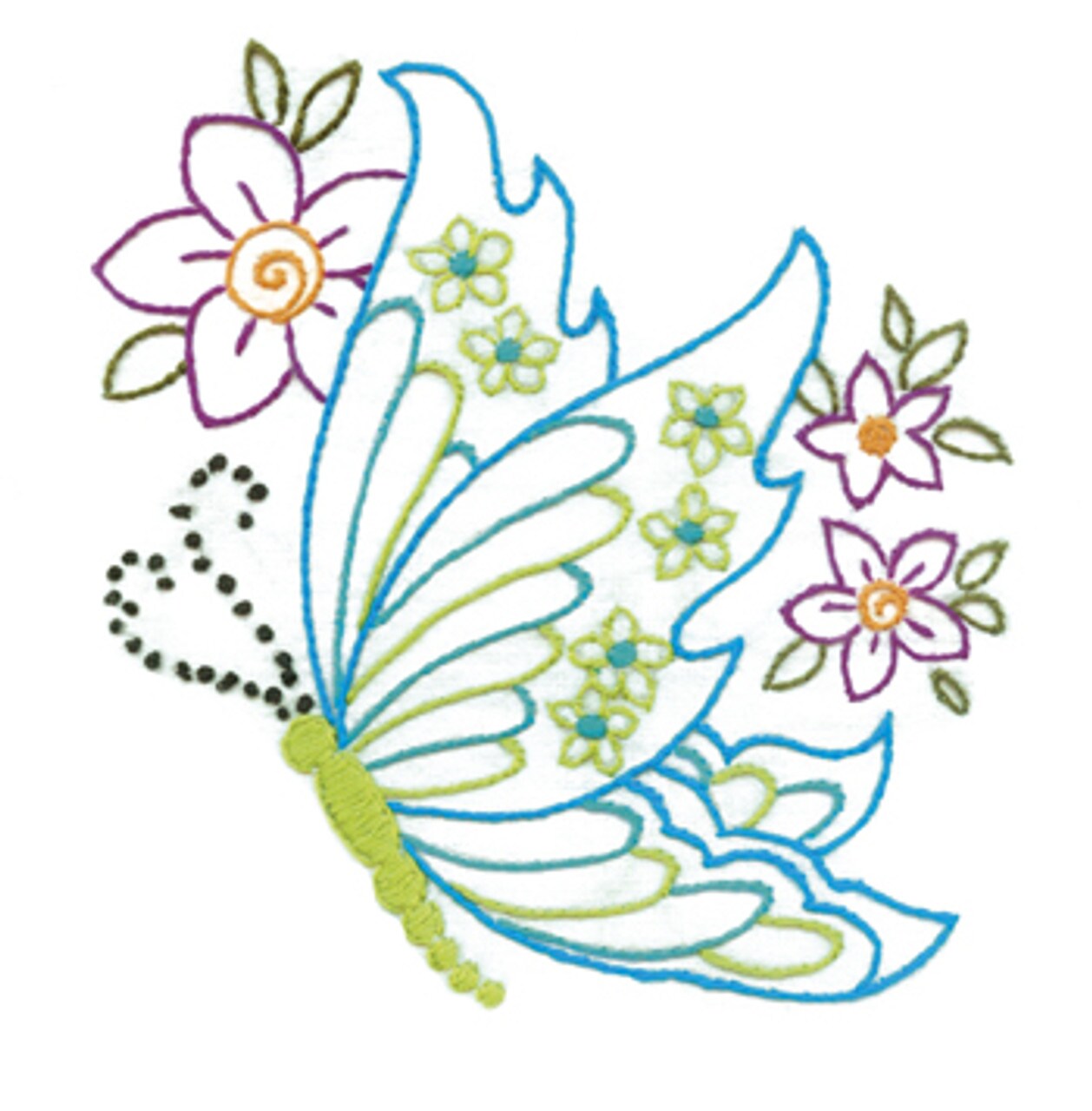 Stitcher's Revolution Flowers& Butterflies SR42 embroidery iron on pattern - Image 3