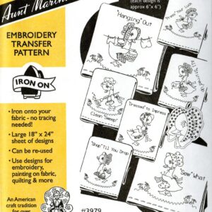 Aunt Martha's Sunbonnet Duck 3979 embroidery iron on pattern