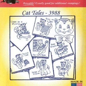 Aunt Martha's Cat Tales 3988 embroidery iron on pattern