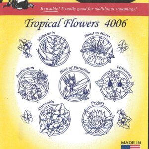 Aunt Martha's Tropical Flowers 4006 embroidery iron on pattern