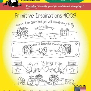 Aunt Martha's Primitive Inspirations 4009 embroidery iron on pattern