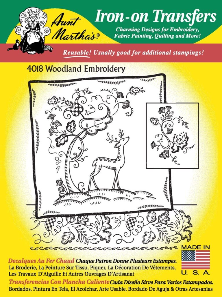 Aunt Martha's Woodland Embroidery 4018 embroidery iron on pattern