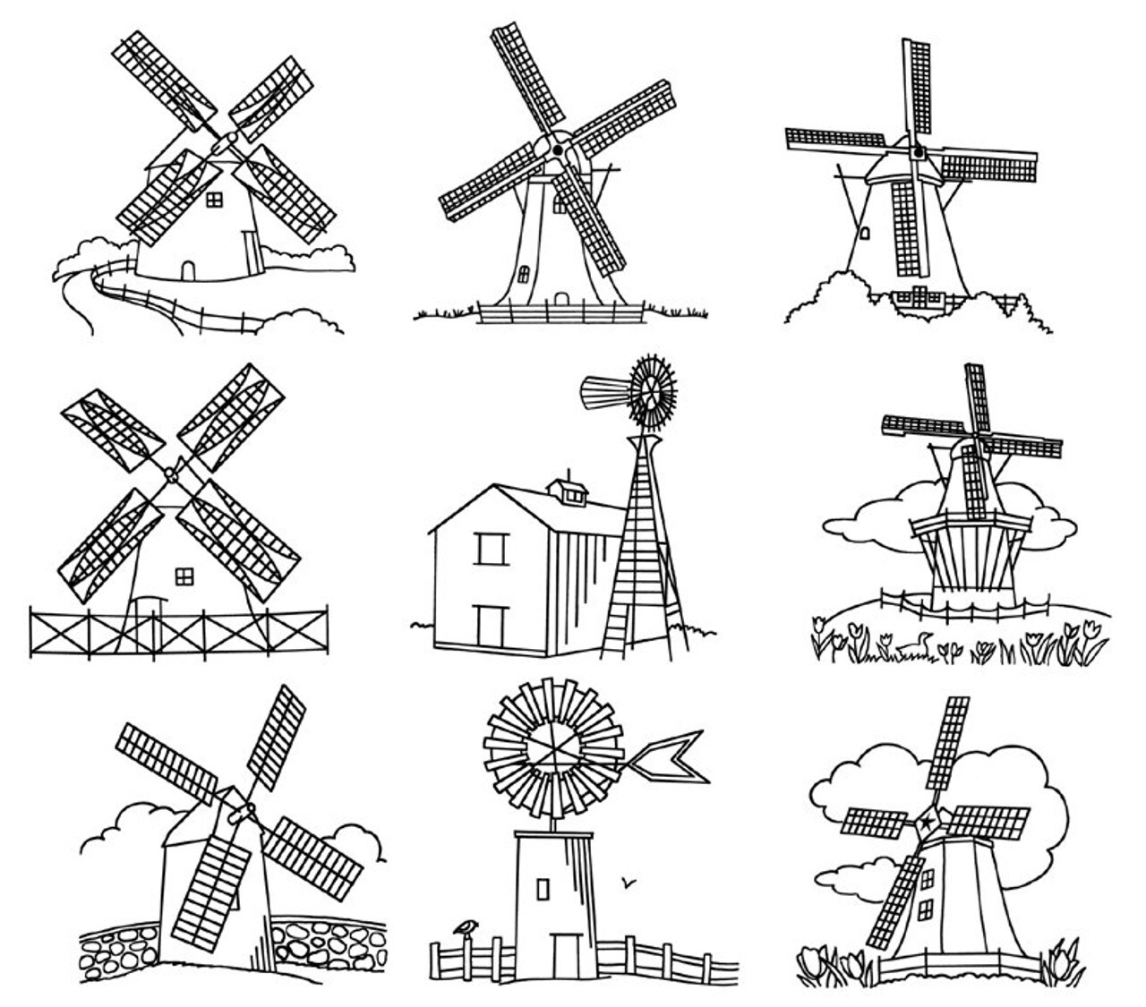 Aunt Martha's Windmills 4000 embroidery iron on pattern - Image 3