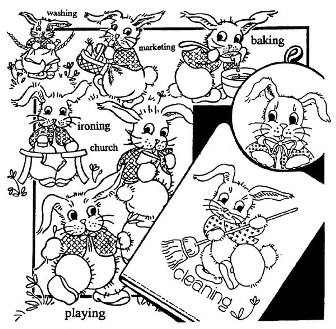Aunt Martha's ack the Rabbit 3980 embroidery iron on pattern - Image 3